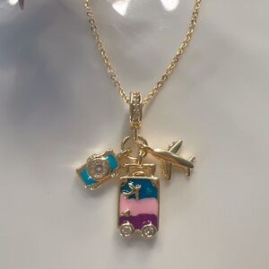 Gold Travel Charm Necklace